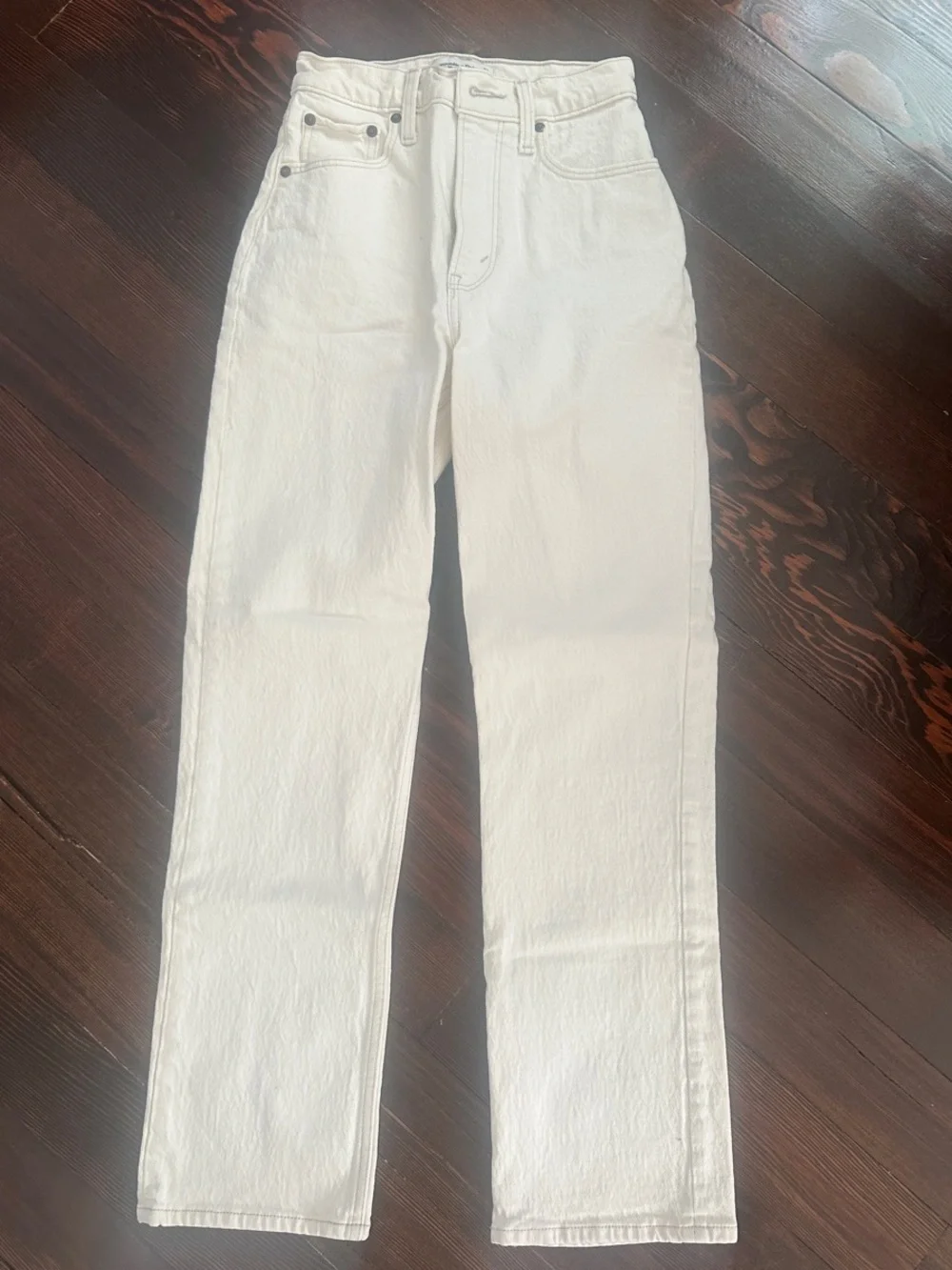 Abercrombie & Fitch White Straight Leg Women's Jeans